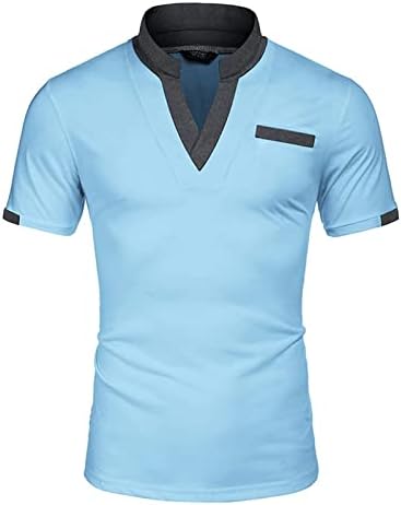 Erkek polo gömlekler Kısa Kollu, İlkbahar ve Yaz Düz Renk Gömlek Renk Bloğu erkek gömleği Moda Çok Renkli Üst