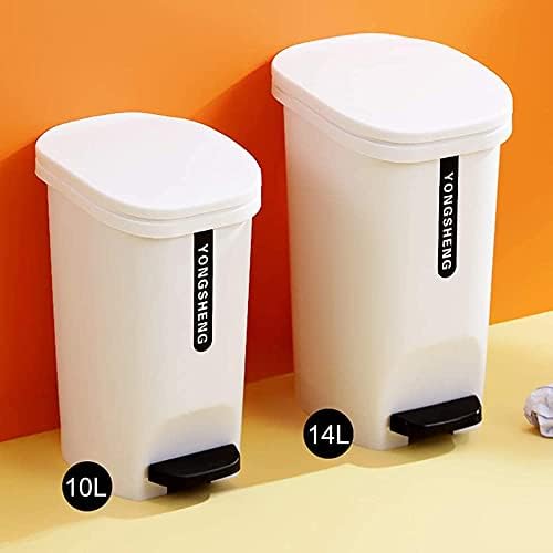 WXXGY çöp tenekesi Aile pedallı çöp kutusu Beyaz Plastik Plastik (Pp) 10 Litre/Haki / 27X39Cmx21 .5Cm
