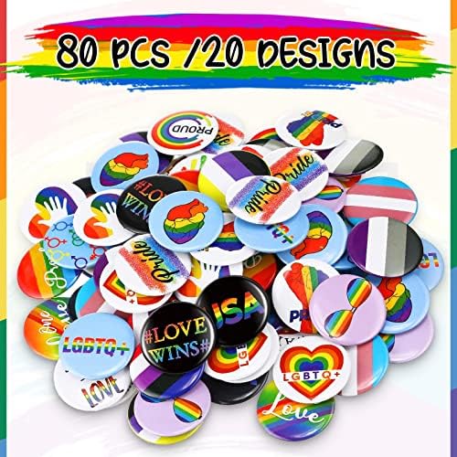 Henoyso 80 Adet LGBTQ Zamir Düğme Pin Eşcinsel Gurur Pimleri Lezbiyen Pin LGBTQ Pimleri Gökkuşağı Pin Gurur Geçit Törenleri