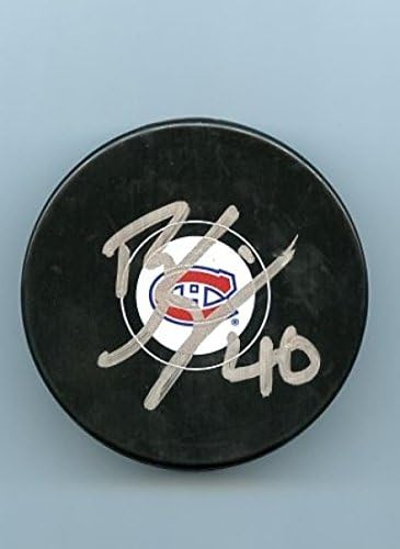 Ben Scrivens Kaleci Montreal Canadiens, Coa İmzalı NHL Diskleri ile Hokey Diski İmzaladı