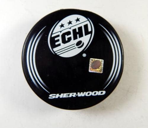 Ryan Olsen 9 İmzalı Okuma Kraliyetleri ECHL Sher-Wood Hockey Puck Auto 317-İmzalı NHL Diskleri