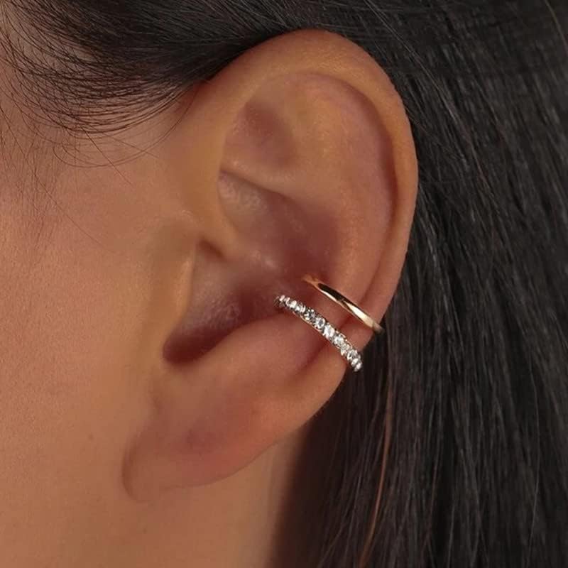 Thunaraz 925 Ayar Gümüş Kulak Manşetleri Kadınlar için Hiçbir Piercing Minimalist Helix Kıkırdak kulak klipsi Criss Çapraz