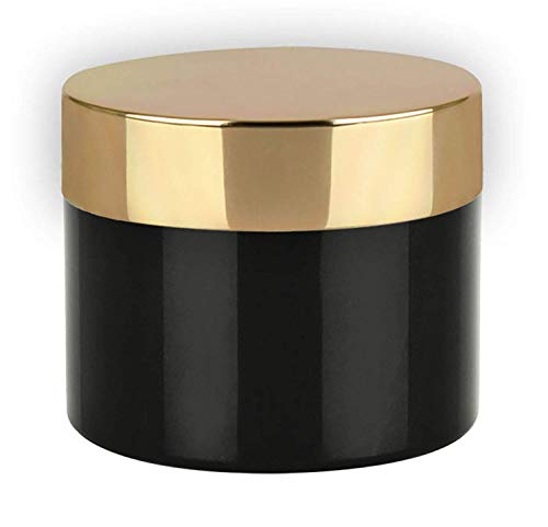 Grand Parfums 4 Oz, Ekstra Uzun Altın Metalik Kapaklı Boş Siyah Plastik Kavanoz! DIY Projeleri, Ev, Mutfak ve Bahçe için