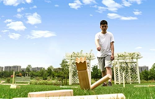Açık Kubbe Bahçe Oyunları Seti Yard Çim Toss Oyunu Yetişkinler ve Çocuklar için Parke Düğümsüz Ahşap Aile Oyunu Taşıma Çantası