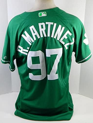 2018 Detroit Tigers R. Martinez 97 Oyun Yayınlanan Yeşil Jersey St Patricks 46 915 - Oyun Kullanılan MLB Formaları