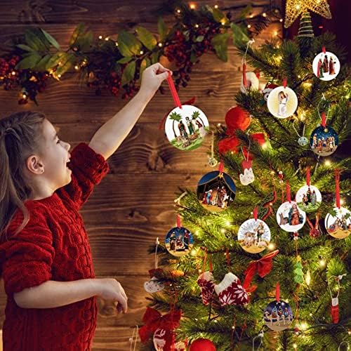 Noel Jesuss Kolye Noel Ağacı Dekorasyon Liste Tatil Liste Gül Kuvars Kristal Top Standı (Kırmızı, Bir Boyut)