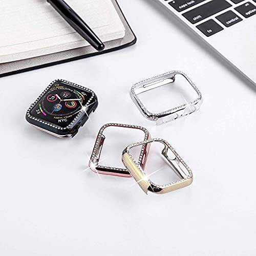 GSRYPC 2 paket Bling elmas koruyucu kılıf Kapak ekran koruyucu ile Uyumlu Apple Watch serisi 8 7 (45mm), kristal Elmas tasarım