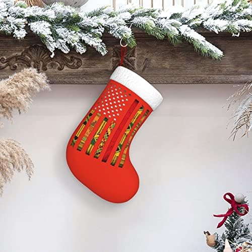 QG ZZX Kente Abd Afrika Amerikan Bayrağı Noel Çorap Noel Çorap Şömine Asılı Çorap 18 İnç Tatil Dekorasyon