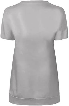 Bayan Yaz Üstleri Kısa Kollu T Shirt Seksi V Boyun Gevşek Fit Zip Up Tops Katı Flowy Henley Gömlek Şık Bluzlar