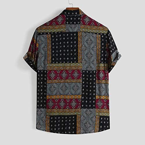 GDJGTA Casual Bluz Yaz Renkli Düğmeler Gevşek Şerit Kısa Gömlek erkek Kollu erkek Bluz Erkek T Shirt