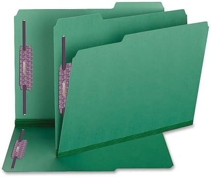 Smead Colored Pressboard Fastener Folders, Mektup, 1/3 Kesim, Yeşil, 25 / Kutu