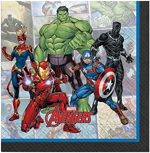 Marvel Avengers Güçler Birleştirmek Öğle Yemeği Kağıt Peçeteler-6.5 x 6.5 | / Çok Renkli / 16'lı paket