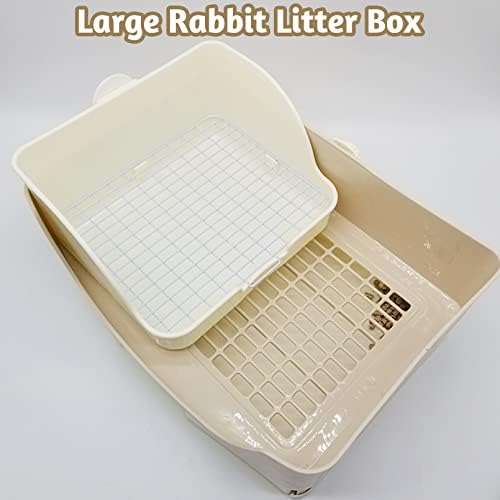 PINVNBY Tavşan çöp kutusu Çekmeceli Kafes Tavşan Köşe çöp tavası Kutusu Küçük Hayvan çöp Tavası Asılı Besleme Kaseleri Kafes
