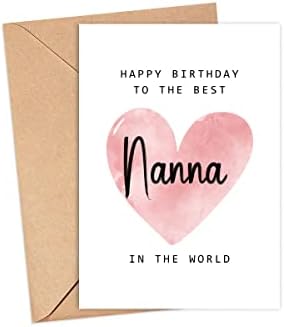 Dünyanın en iyi Nanna'sına Doğum Günün Kutlu Olsun Kartı-Nanna Doğum Günü Kartı-Nanna Kartı-Anneler Günü Hediyesi-Doğum Günün