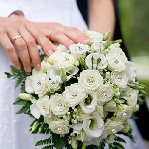 100 ADET Buket Pimleri Çiçek Pimleri, 1.5 Düz İğneler Temizle Dikiş Pimleri Kristal Elmas Kafa Pimleri Zanaat düğün takısı