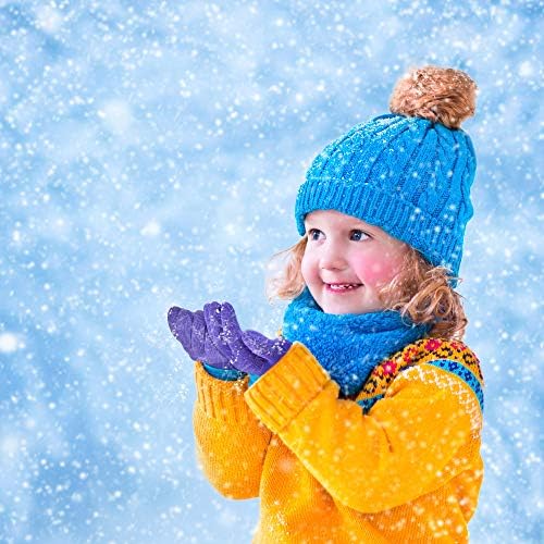 SATİNİOR 9 Pairs Çocuklar Sihirli Örme Eldiven Kış Sıcak Sıkı Tam Parmak Eldiven Erkek Kız (Canlı Renkler)
