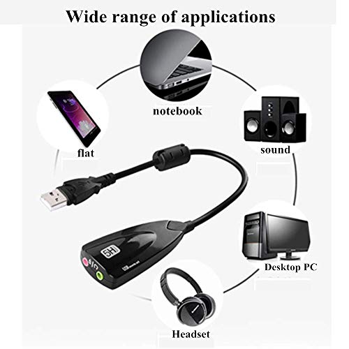 SıyuXınyı USB Ses Dönüştürme Adaptörü, TA Harici Ses Kartı USB 3.5 mm Mini Jak Kulaklık / Mikrofon Terminali Yüksek Ses Kalitesi