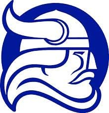 Georgia Berry Koleji 5 Vikins Logo Kalıp Kesim Çıkartması-Mavi Renk