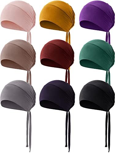 9 Adet Underscarf Başörtüsü Kap Kadınlar için Müslüman Undercap Şapka Ayarlanabilir İslam Kravat Geri Türban Kaput Kapaklar
