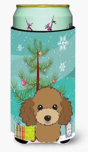 Caroline's Treasures BB1628TBC Noel Ağacı ve Çikolata Kahverengi Kaniş Uzun Boylu Çocuk Kucaklayıcı, Soğutabilir Kol Kucaklayıcı