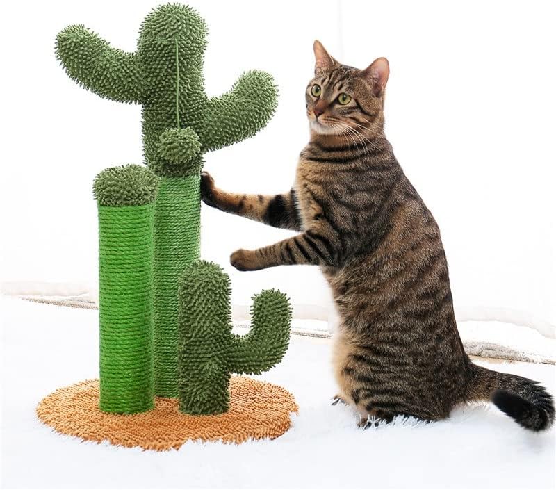 GRETD M / L Kaktüs Kedi tırmalama sütunu ile Sisal Halat Kedi Scratcher Kaktüs Genç ve Yetişkin Kediler Kedi tırmanma çerçeve