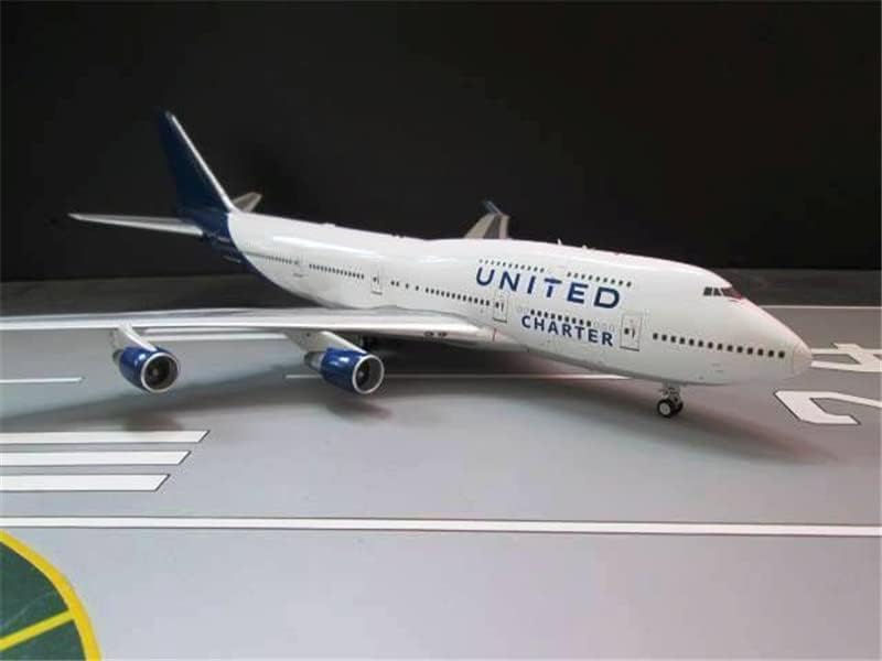 JFOX Birleşik Kiralama Boeing 747-400 için N194UA Standı ile Sınırlı Sayıda 1/200 DİECAST Uçak Önceden İnşa Edilmiş Model
