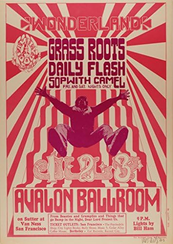 Grass Roots 1966 Konser Afişi, Avalon Balo Salonu * Darphane Durumu* (FD-15)