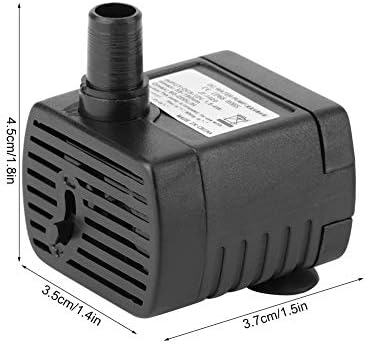 plplaaoo Su Pompası Kablosu, 5 V USB Dayanıklı Kapalı Minyatür Çeşme Su Pompası, 150L/H ABS Siyah Mini Dalgıç Su Pompası