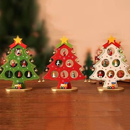 Yapay Noel Ağacı DIY Mini Noel Ağacı Masaüstü Ahşap Noel Ağacı Dekorasyon Noel Çocuk Dekorasyon (Yeşil-c)