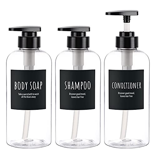 6 Paket Şampuan ve Saç Kremi Şişeleri, Segbeauty 16.9 oz ve 10.1 oz Duş için Doldurulabilir şampuan Şişesi, Duş Şişeleri