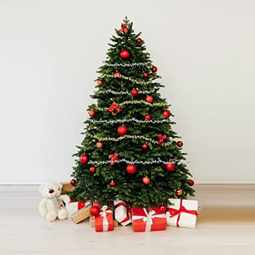 Kristal Boncuklu Noel Ağacı Çelenk-4 Altın ve Gümüş Set-40 Ft Uzunluğunda, Her Biri 10 ft Uzunluğunda, Akrilik Büküm Boncuk