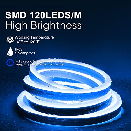 Parlaklık Dekor Paketi Ürünleri Alüminyum Kanal Parça Paketi ile Mavi 40 M/131.2 ft LED Neon Halat aydınlatma kiti