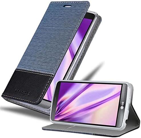 Koyu Mavi Siyah renkte LG G3 Stylus ile Uyumlu Cadorabo Kitap Çantası-Manyetik Kapatma, Stand İşlevi ve Kart Yuvası ile-Cüzdan