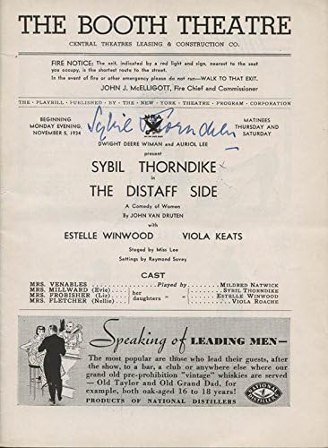 Dame Sybil Thorndike-Fatura Kapağını İmzalı Göster