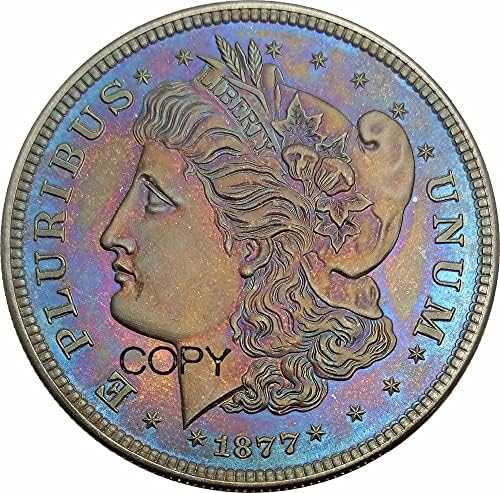 QİNGFENG Amerika Birleşik Devletleri Muhteşem 1877 50C Morgan Yarım Dolar Pirinç Kaplama Gümüş Kopya Paraları