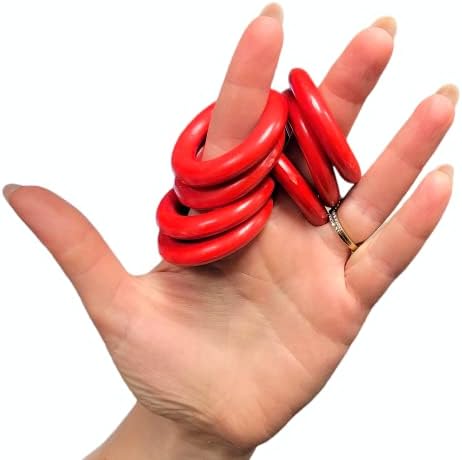 Kırmızı Karnaval Halkaları (12 Adet) Küçük Boy 1.7 / 8. Sert plastik. Büyük stres giderici oyuncak, serin bir halka atma