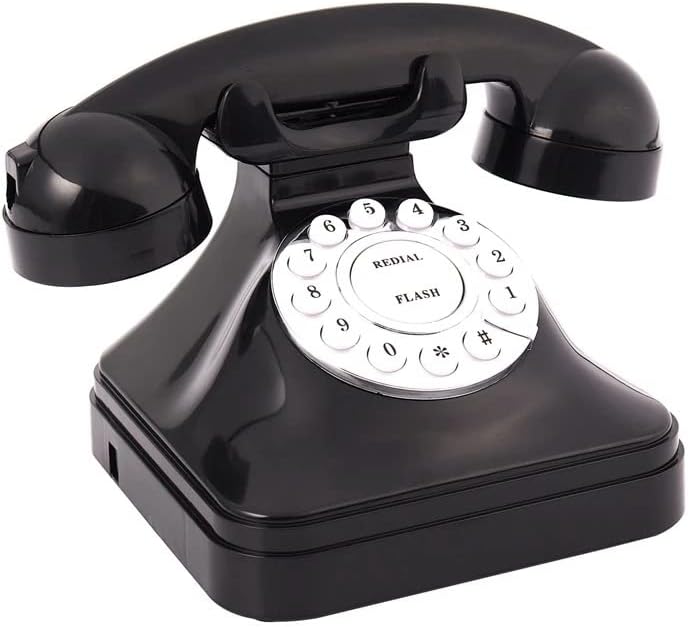 LUKEO Vintage Telefon Çok Fonksiyonlu Plastik Ev Telefonu Retro Antika Telefon Kablolu Sabit Telefon Ofis Ev Telefonu