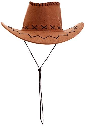 SATİNİOR Batı kovboy şapkası Bandana ile 6 Takım Kovboy parti şapkaları Bandana Paketi Batı Sahte Keçe kovboy şapkası Cadılar