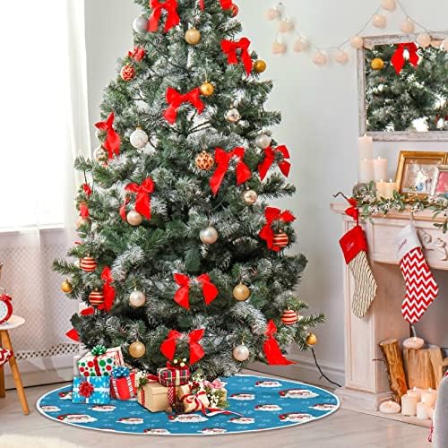 Oarencol Noel Baba Kar Tanesi Mavi Noel Ağacı Etek 36 inç Noel Tatil Parti Ağacı Mat Süslemeleri