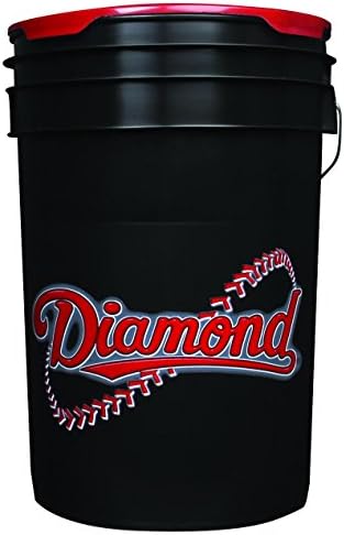 Diamond Sports 30 dll'li 6 Galonluk Top Kovası-1 Küçükler Ligi Beyzbol Topları, Siyah