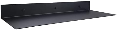 EADOT Mat Siyah Metal Yüzer Raf (24 inç x 8 inç) Duvar için Paslanmaz Çelik Ağır Hizmet Tipi Yüzer Raflar, Doğrusal Metal