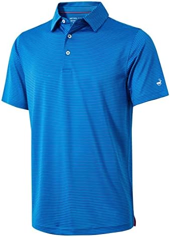 Erkek Golf Gömlek Nem Esneklik Kuru Fit Performans Spor Kısa Kollu Çizgili Golf polo gömlekler Erkekler için