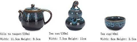 NFGUY Taşınabilir çay seti dahil 1 Çaydanlık 4 Çay Fincanı 1 Çay caddy çaydanlık su ısıtıcısı,çin Seyahat Seramik Taşınabilir