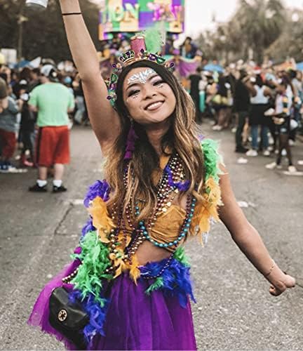Mardi Gras Kafa Bandı Kadın Glitter Maske Taç Fleur de Lis Hairband Başlığı Karnaval Parti saç aksesuarı Kostüm Dekor Hediye