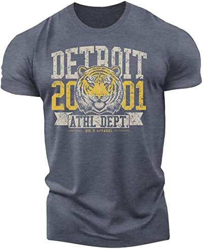 Detroit erkek t-shirtü-Atletik Detroit Gömlek-Detroit Şehir Vintage Tarzı Giyim