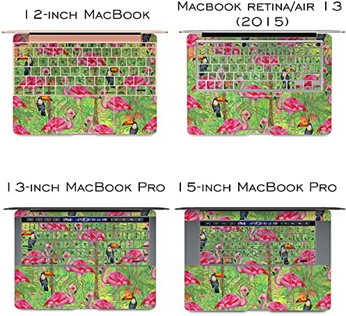 Lex Altern Vinil Cilt MacBook Air 13 inç ile Uyumlu Mac Pro 16 Retina 15 12 2020 2019 2018 Tropikal Toucan Pembe Flamingo