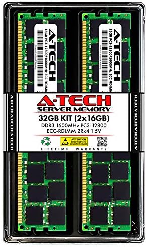 A-Tech 32GB Kiti (2x16GB) ram bellek için Supermicro X9DB3-TPF-DDR3 1600MHz PC3-12800 ECC Kayıtlı RDIMM 2Rx4 1.5 V Sunucu
