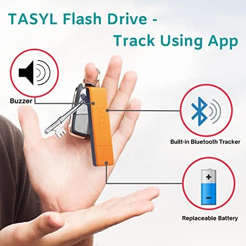 TASYL Track 64 GB USB 3.1 Flash Sürücü, Bluetooth İzleyici ile Sürücünüzü Hızlı Bir Şekilde Bulun ve Tasyl App ile Bilinen