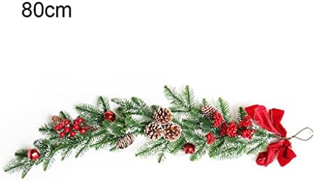 WODMB suni çam kozalağı Noel Çelenk PE Daldırma Beyaz Çan Noel Kamışı Noel Kapı Asılı (Renk: A, Boyut