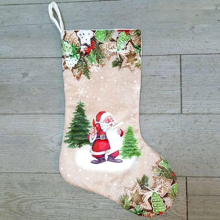 Noel Çorap Kolye Noel Dekorasyon Malzemeleri 12 İnç Noel Noel Çorap Hediye çantası Aydınlatılmamış Noel Çelenk 100ft